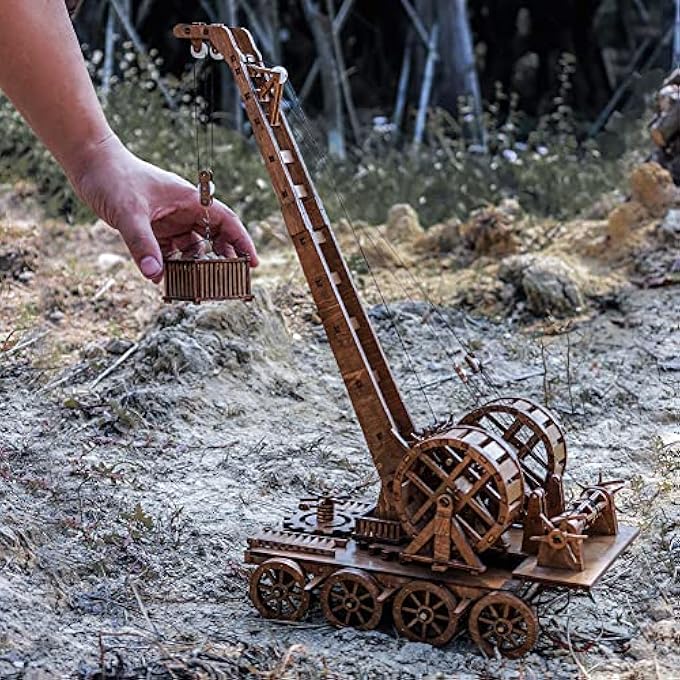 EUROPEAN MEDIEVAL RETRO WOODEN CRANES CRAFTING AND BUILDING CHALLENGING 3D TOY PUZZLE MODEL KITS--1:36 SCALE GIFTS FOR PERSONAL INTEREST - Image 2